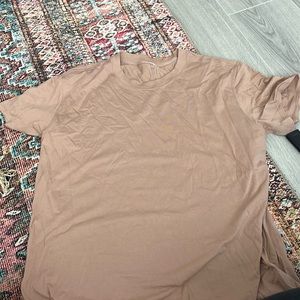 Lululemon women’s all yours cotton tshirt, size 10, tan